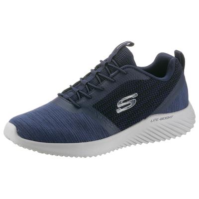 Slip-On Sneaker SKECHERS "BOUNDER", Herren, Gr. 40, blau (navy), Textil, Synthetik, sportlich, Schuhe, Slipper, Sommersc