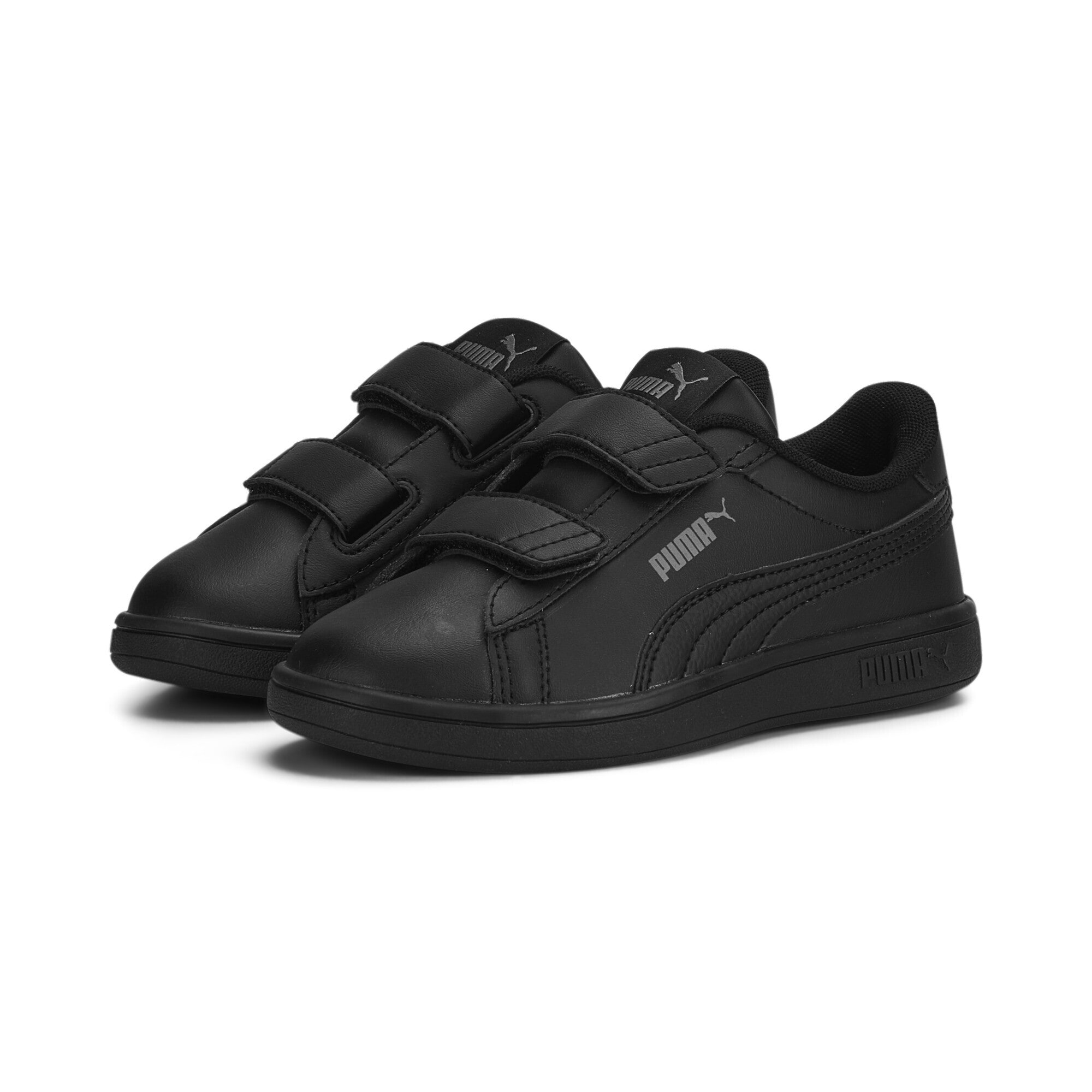 Sneaker PUMA "Smash 3.0 Sneakers Jugendliche", Kinder, Gr. 32, schwarz (schwarz shadow gray), Obermaterial: Synthetik, Kuhleder, Textil, Leder; Futter: Textil; Innensohle: Textil; Laufsohle: Gummi, Schuhe Sneaker