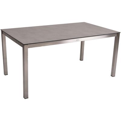 Gartentisch GARDEN PLEASURE "SIENNA", grau (grau, silber, grau), B:90cm H:74cm T:158cm, Edelstahl 304, Kunststoff HPL, Tische, Gestell aus Edelstahl Image