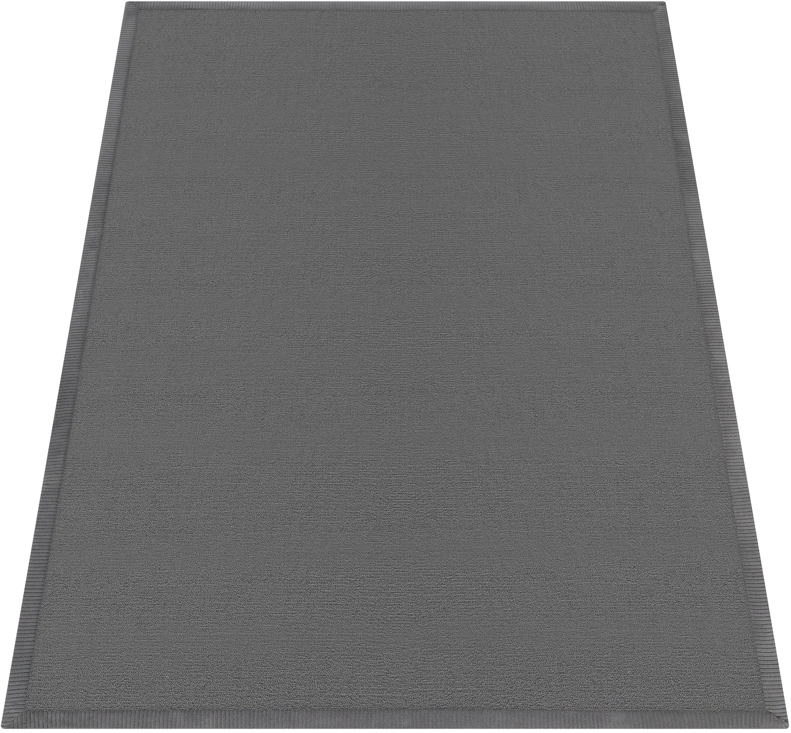 Teppich PACO HOME "Tatami 475", grau, B:200cm H:24mm L:280cm, Polyester, Teppiche, Kurzflor, Uni-Farben, mit Memory Foam, waschbar Image