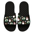 Men's ISlide Black Boston Celtics Holiday Pattern Slide Sandals