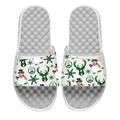 Men's ISlide White Milwaukee Bucks Holiday Pattern Slide Sandals