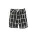 Hurley Athletic Shorts: Black Plaid Activewear - Women's Size 1 - Sandwash