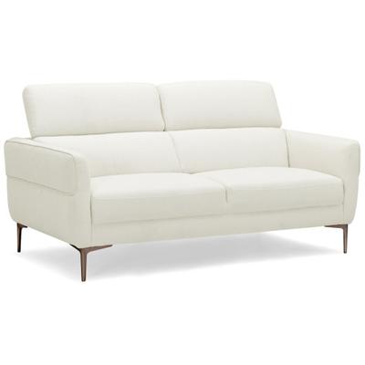 Costway 72.5 Inch Modern Fabric Loveseat Sofa Couch with Adjustable Headrest-White