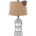 menggutong Metal Table Lamp Metal/Fabric in Brown/White | 26 H x 8 W x 8 D in | Wayfair 64498H496RE51ULK7B