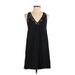 Leith Casual Dress - Mini V Neck Sleeveless: Black Print Dresses - Women's Size X-Small