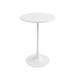 George Oliver Kurv Counter Height 24" Bistro Dining Steel Table w/ Pedestal Base for Indoors or Outdoors Plastic/Acrylic/Metal in White | Wayfair