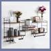 17 Stories Floating Shelf w/ Adjustable Shelves Wood/Metal in Brown | 15.4 H x 44 W x 5.5 D in | Wayfair 75C5222145A848B69A731B0B9179A8EA