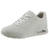 Wedgesneaker SKECHERS "UNO STAND ON AIR", Damen, Gr. 39, grau (hellgrau), Lederimitat, sportlich, Schuhe Sneaker, Freizeitschuh, Halbschuh, Schnürschuh weich gepolsterte Innensohle