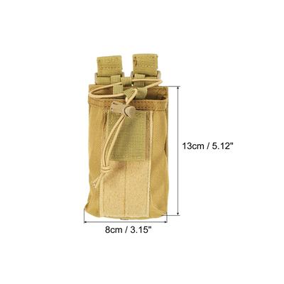 Radio Pouch Walkie Talkie Protective Covers Nylon Holder Carry Bag - Beige