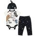 STAR WARS Darth Vader Millennium Falcon R2-D2 Bodysuit Pants and Hat 3 Piece Outfit Set Newborn to Infant