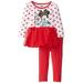 Disney Baby Girls Minnie Mouse 2 Piece Heart Long Sleeve Tunic Set Chinese Red 12 Months