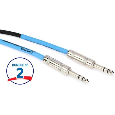 Pro Co BP-20 Excellines Balanced Patch Cable - 1/4-inch TRS Male to 1/4-inch TRS Male - 20 foot (2-Pack)
