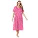 Plus Size Women's Long Print Sleepshirt by Dreams & Co. in Pink Hearts (Size 5X/6X) Nightgown