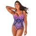 Plus Size Women's Macrame Underwire One Piece Swimsuit by Swimsuits For All in Vibrant Sunset (Size 4)