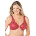 Plus Size Women's Embroidered Front-Close Underwire Bra by Amoureuse in Classic Red (Size 48 B)