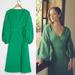 Anthropologie Dresses | Anthropologie Maia Bergman Green Linen Wrap Midi Dress Xs New! | Color: Green | Size: Xs