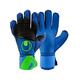 uhlsport AQUASOFT Torwarthandschuhe Torhüter Keeper Fußball Soccer Gloves mit Handgelenk-Fixierung - speziell für Nasswetter - Pacific blau/schwarz/Fluo grün - Größe 10.5