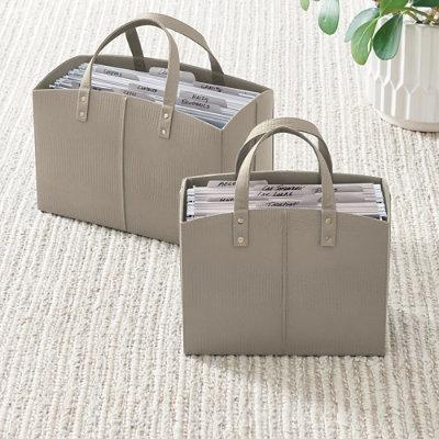 Piped Storage Totes - Caramel - Grandin Road