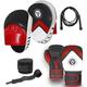 V.Sports VADER Boxing Gloves and Pads Set for Adults/Youth MMA Muay Thai Kickboxing Punching Sparring Mitts Hook and Jab Target Focus Pads with Boxing Gloves (SET 1- Red/Black)