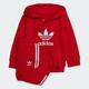 Trainingsanzug ADIDAS ORIGINALS "ADICOLOR HOODIE" Gr. 62, rot (better scarlet) Kinder Sportanzüge Jogginganzüge