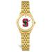 Women's Gold Stanford Cardinal Logo Medallion Rolled Link Bracelet Wristwatch