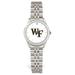 Women's Silver Wake Forest Demon Deacons Logo Medallion Rolled Link Bracelet Wristwatch