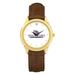 Unisex Gold/Brown Gonzaga Bulldogs Team Logo Leather Wristwatch