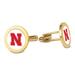 Gold Nebraska Huskers Logo Cufflinks