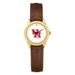 Women's Gold/Brown Houston Cougars Medallion Leather Watch