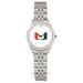 Women's Silver Miami Hurricanes Logo Medallion Rolled Link Bracelet Wristwatch