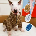Vêtements d'hiver chauds pour grands chiens léopard de luxe sourire veste pour chien salopette
