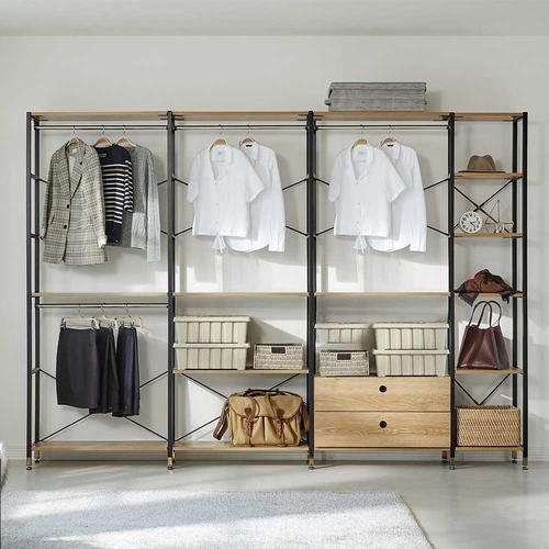 Garderobe begehbarer Kleiderschrank im Industrie und Loft Stil 210 cm hoch