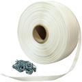 Tecplast - Pack 1 Feuillard de cerclage tressé PFT1 16 mm x 850 m + 250 Boucles - Feuillard textile