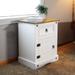 Solid Pine End Table with Drawer and Door - White - 26 in