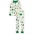 Hatley Mädchen Organic Cotton Long Sleeve Printed Pyjama Set Pyjamaset, Glow-in-The-Dark Christmas Trees, 6 Jahre
