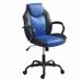 Rue 27 Inch Ergonomic Office Chair, Faux Leather Swivel Seat, Black, Blue