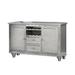 Neil 55 Inch Sideboard Buffet Cabinet Console, 2 Doors, Crystal, Silver