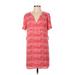 Aqua Casual Dress - Shift V Neck Short sleeves: Pink Dresses - Women's Size Small