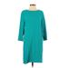 FELICITY & COCO Casual Dress - Shift: Blue Solid Dresses - Women's Size Small