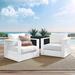 Tahoe Outdoor Patio Powder-Coated Aluminum Armchair Set by Modway Metal in White | Wayfair EEI-5751-WHI-WHI