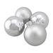 Northlight Seasonal 4ct Shiny & Matte Silver Glass Ball Christmas Ornaments 4" (100mm) Glass in Gray/Yellow | 4 H x 8 W x 4 D in | Wayfair