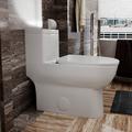 URENTO Elongated Dual Flushing One-Piece Toilet High Efficiency Flush - 28.74 x 13.78 x 27.17 in White | 31.1 H x 15.4 W x 27.2 D in | Wayfair
