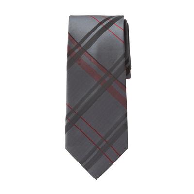 Men's Big & Tall KS Signature Extra Long Check Tie by KS Signature in Rich Burgundy Check Necktie