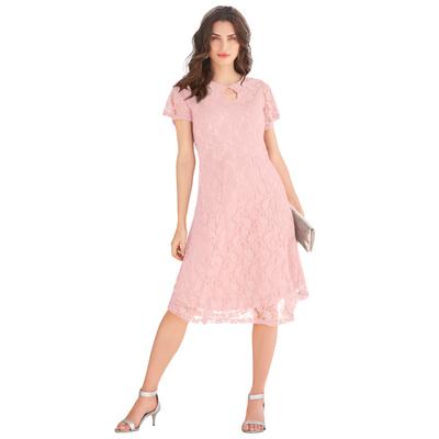 Plus Size Women's Keyhole Lace Dress by Roaman's i...