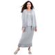 Plus Size Women's 3-Piece Skirt Set by Roaman's in Silver Shimmer (Size 28 W)