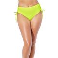 Plus Size Women's Virtuoso Ruched Side Tie Bikini Bottom by Swimsuits For All in Yellow Citron (Size 6)