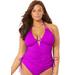Plus Size Women's Plunge Tankini Top by Swimsuits For All in Very Fuchsia (Size 18)