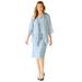 Plus Size Women's Sparkling Lace Jacket Dress by Catherines in Ballad Blue (Size 22 W)