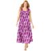 Plus Size Women's Pintucked Sleeveless Dress by Woman Within in Raspberry Ditsy Bloom (Size 3X)